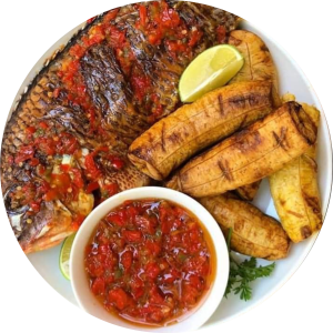 fish and Roasted Plantain