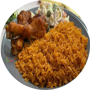 Jollof rice and chicken